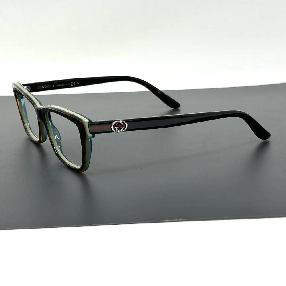 Gucci Eyeglasses GG 3562 LA2 Havana on Green Cat Eye Frame Italy 53[]14 140 - Picture 7 of 13